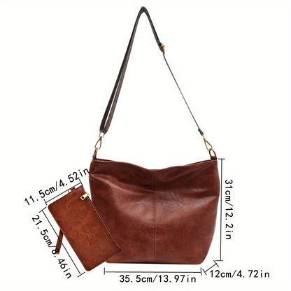 Bolsa Feminina Grande Capacidade – Tote & Messenger – Couro Sintético
