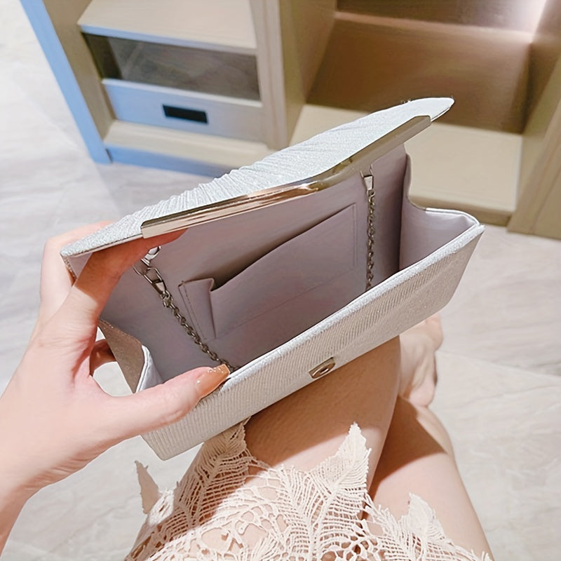 Clutch Feminina Brilho para Noite – Sparkling Evening Bag com Corrente Elegante