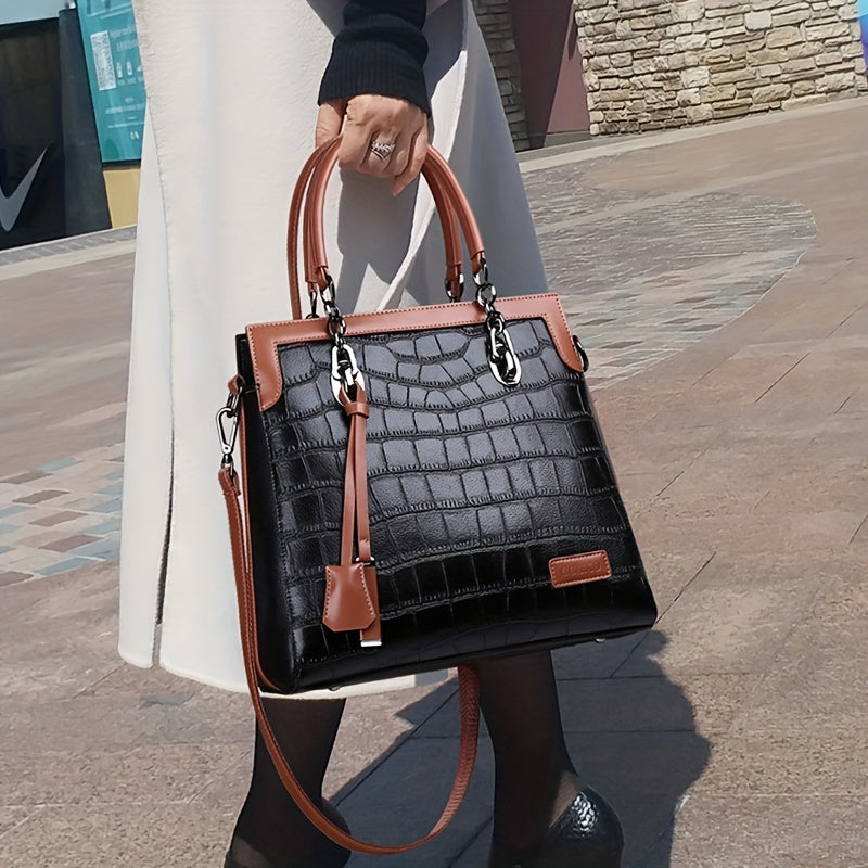 Bolsa Feminina Tote Multi-Way – PU Couro com Alça Destacável & Design Versátil