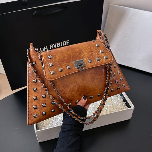 Clutch Envelope Feminina de Tacha – Transversal com Corrente & Alça Ombro