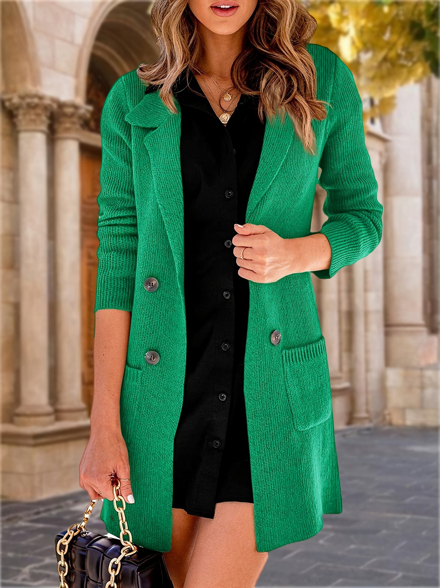 Cardigã Longo Lapela Elegante – Versatilidade Refinada