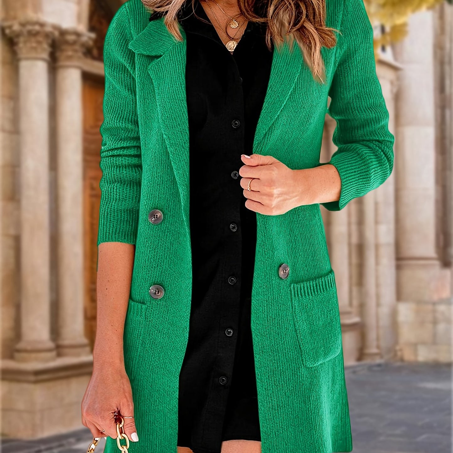 Cardigã Longo Lapela Elegante – Versatilidade Refinada