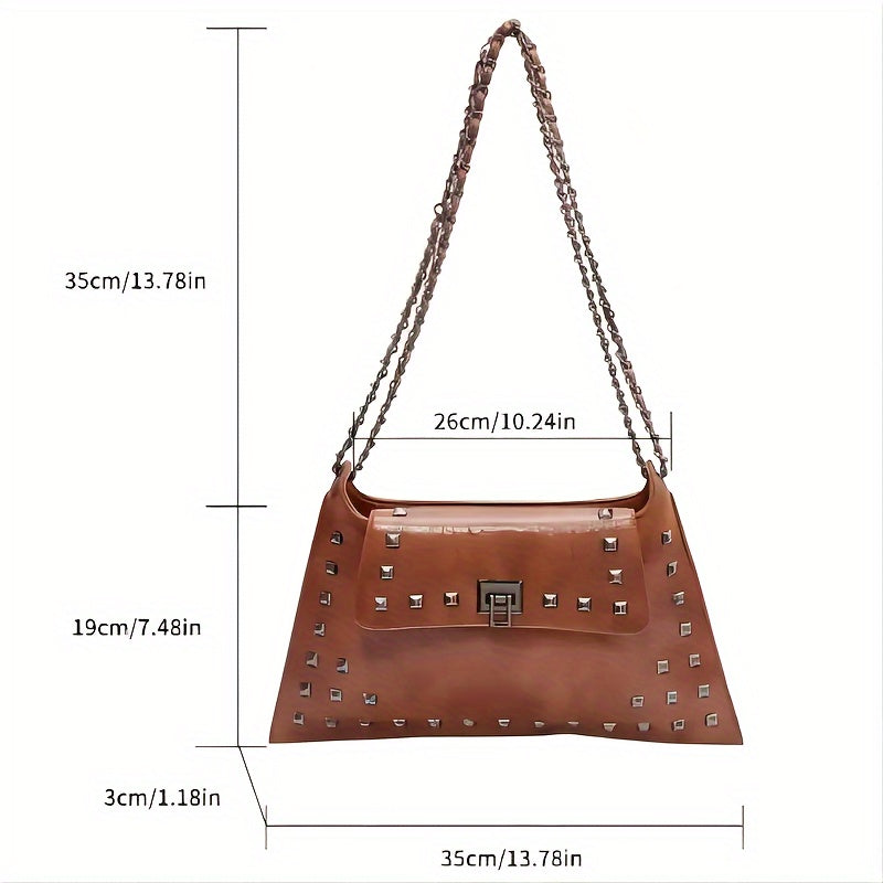 Clutch Envelope Feminina de Tacha – Transversal com Corrente & Alça Ombro