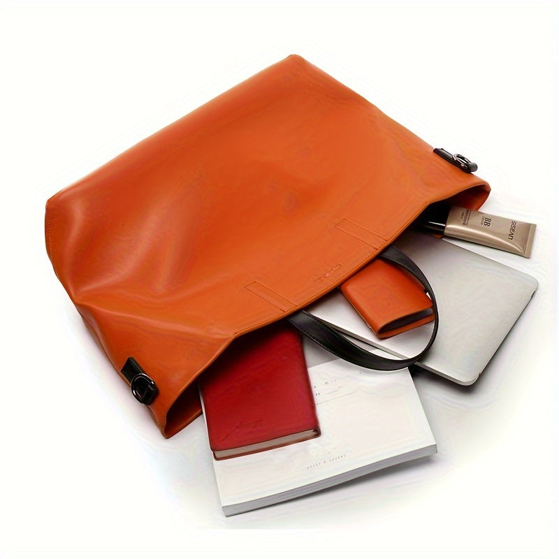 Bolsa Feminina Ombro de Couro Genuíno Grande Capacidade – Top Handle & Shopper para Dia e Trabalho