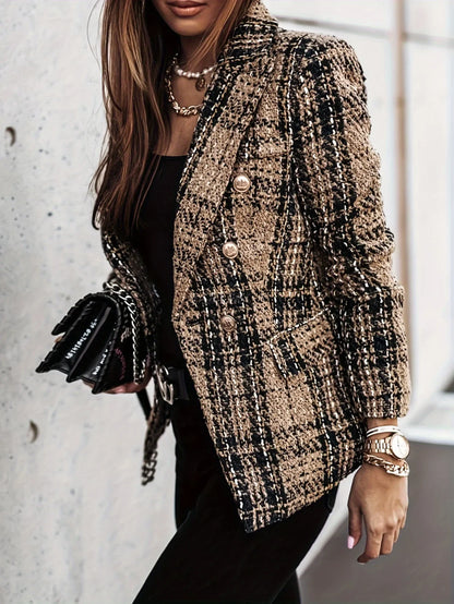 Blazer Xadrez Luxo – Duplo-Botão Premium