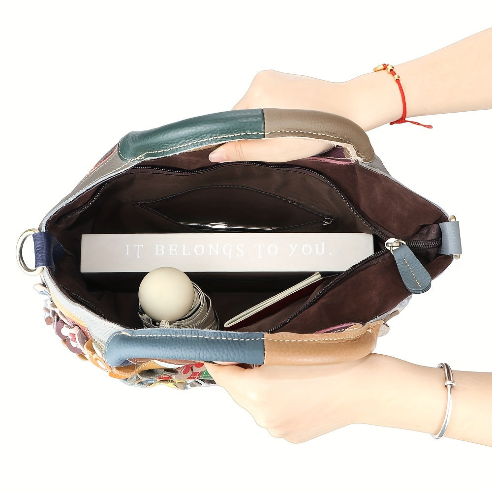 Royal Bagger Top Handle Satchel – Bolsa Feminina de Couro Genuíno com Estampa Xadrez, Top Handle e Grande Capacidade