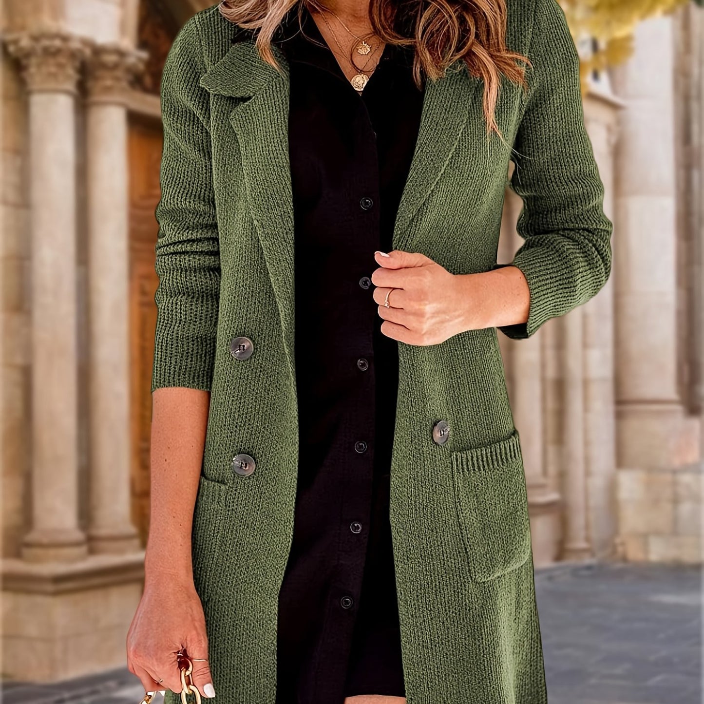 Cardigã Longo Lapela Elegante – Versatilidade Refinada