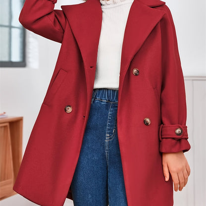 Casaco Infantil Lã-Blend Duplo Botão – Estilo Clássico