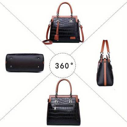 Bolsa Feminina Tote Multi-Way – PU Couro com Alça Destacável & Design Versátil