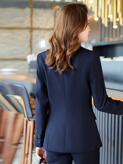 Blazer Feminino Gola Lapela – Corte Single-Breasted, Manga Longa