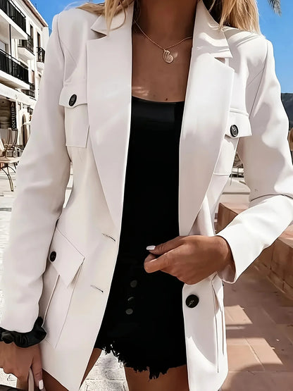 Blazer de Alfaiataria Branca – Toque Moderno para o Look Profissional