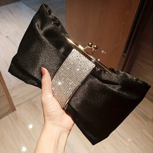 Clutch Feminina Pedraria com Corrente Metalizada – Brilho & Distinção para a Noite