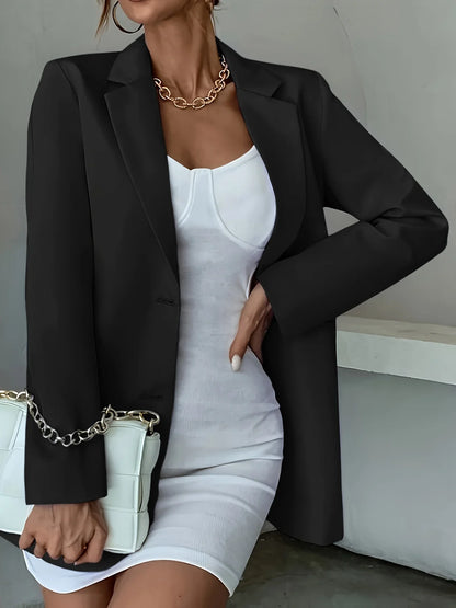 Blazer Single-Breasted Lapela Elegante – Office & Casual