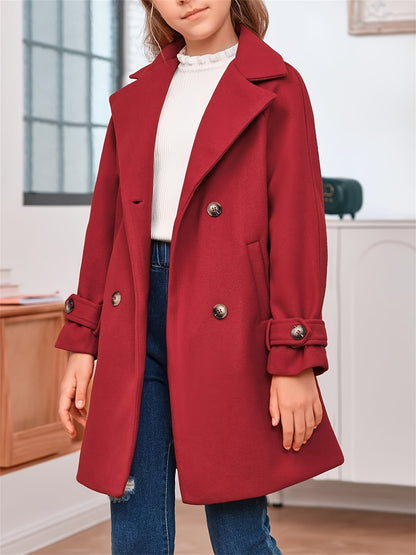 Casaco Infantil Lã-Blend Duplo Botão – Estilo Clássico