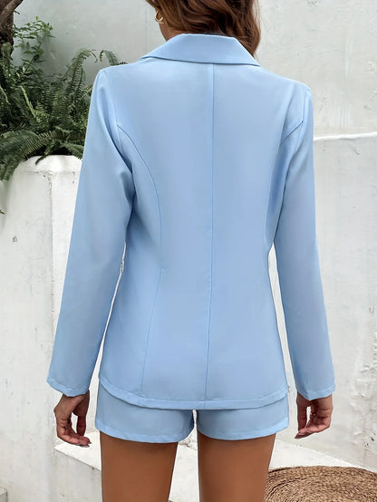 Conjunto Feminino Blazer & Shorts – Elegância Leve Primavera/Verão