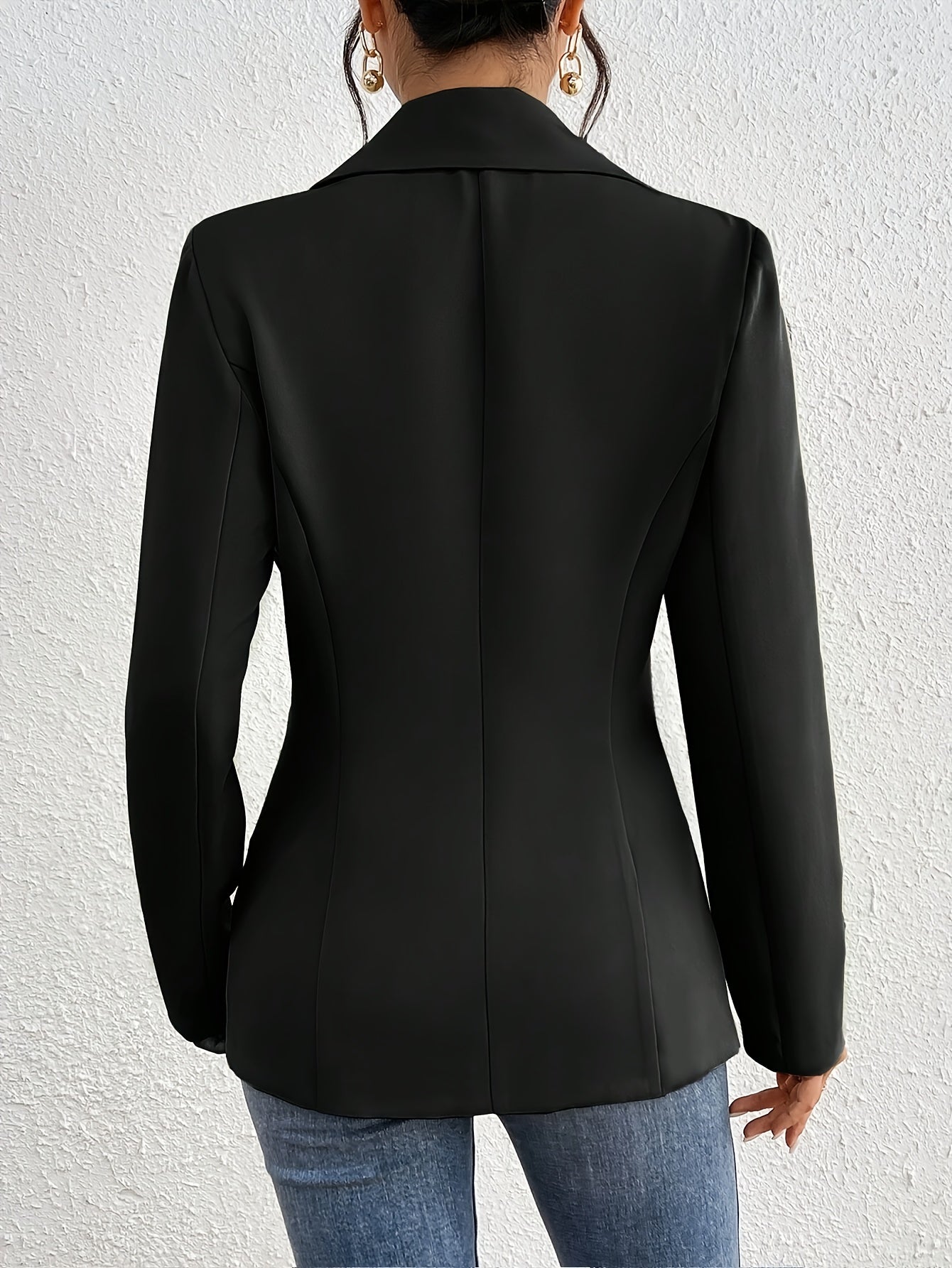 Blazer Feminino Elegante Sólido – Modelagem H
