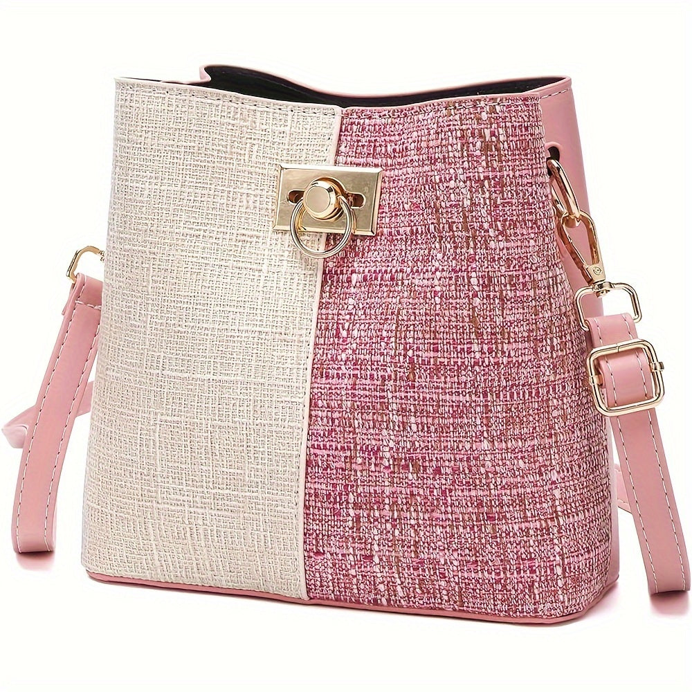 Bolsa Bucket Crossbody PU Multifuncional