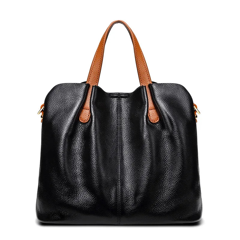 Bolsa Tote Feminina em Couro Legítimo – Zency com Detalhe Ruched