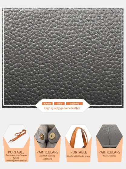 Bolsa Tote Feminina em Couro Legítimo – Zency com Detalhe Ruched