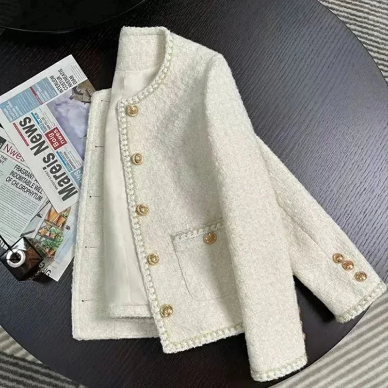 Jaqueta Tweed Cropped – Vintage Elegante