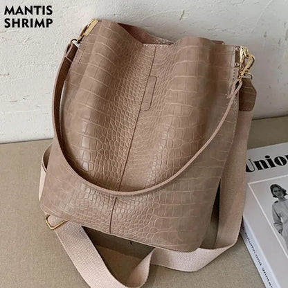 Women's Textured Croco Bag – Large Crossbody &amp; Shoulder Bag