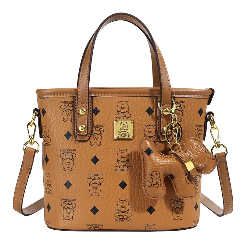 Bolsa Feminina Bucket Estampada 2025 – Tote & Transversal Versátil para Dia e Noite