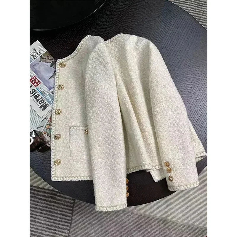 Jaqueta Tweed Cropped – Vintage Elegante