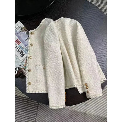 Jaqueta Tweed Cropped – Vintage Elegante