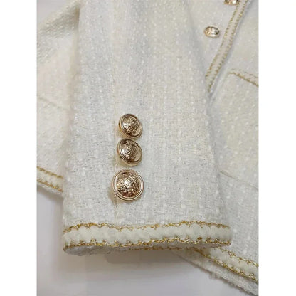 Jaqueta Tweed Cropped – Vintage Elegante