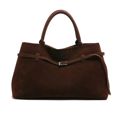 Bolsa Tote Suede Fivela Luxo Casual