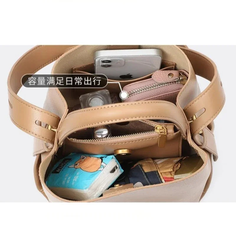 Bolsa Bucket Couro Legítimo Luxury