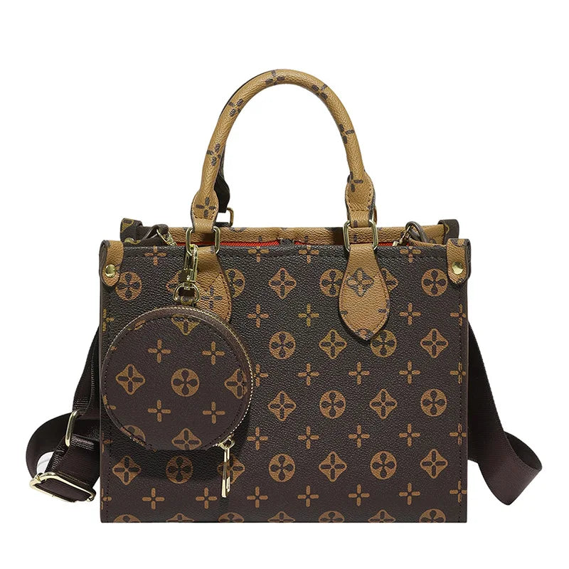 Bolsa Feminina Tote Estampada de Grande Capacidade – Bucket/Shoulder Versátil para o Trabalho e Cotidiano