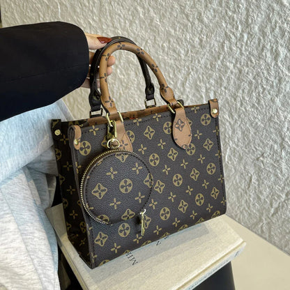 Bolsa Feminina Tote Estampada de Grande Capacidade – Bucket/Shoulder Versátil para o Trabalho e Cotidiano