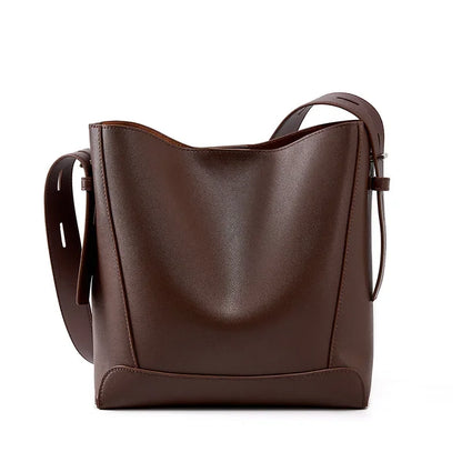 Bolsa Feminina Shoulder em Couro Legítimo – Grande Capacidade