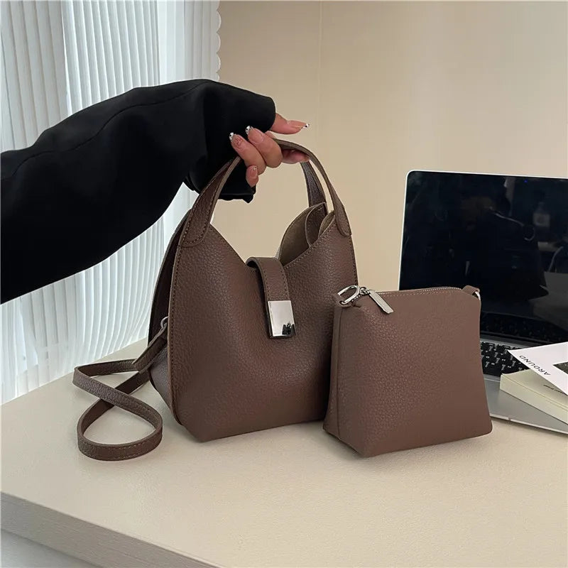 Bolsa Feminina Tote 2025 – Versátil Bucket/Bolsa Ombro & Transversal de Alta Capacidade