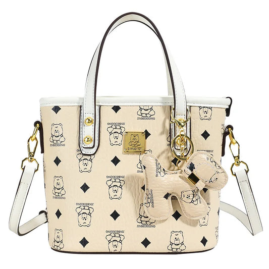 Bolsa Feminina Bucket Estampada 2025 – Tote & Transversal Versátil para Dia e Noite