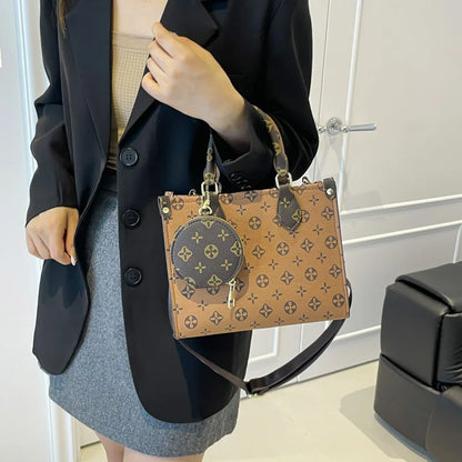 Bolsa Feminina Tote Estampada de Grande Capacidade – Bucket/Shoulder Versátil para o Trabalho e Cotidiano