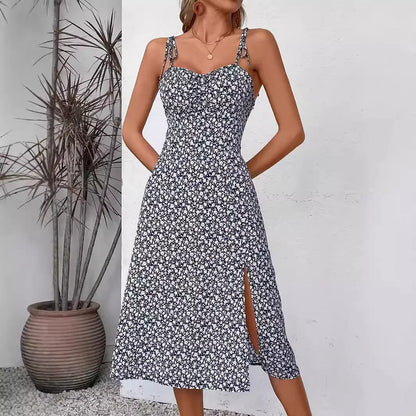 Backless Printed Maxi Dress – Casual Summer Elegance
