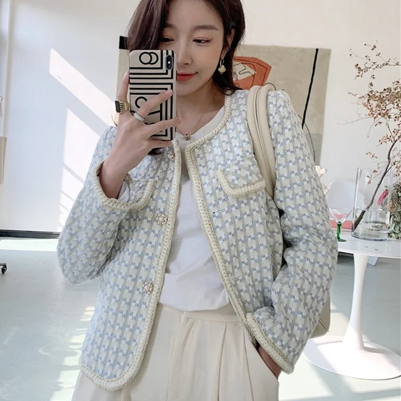 Jaqueta Tweed Francesa Vintage – Elegância Parisiense