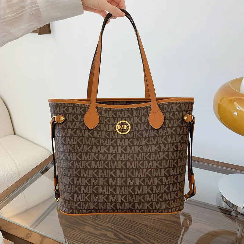 Bolsa Feminina Tote Couro Luxo – Alça de Ombro Vintage Minimalista