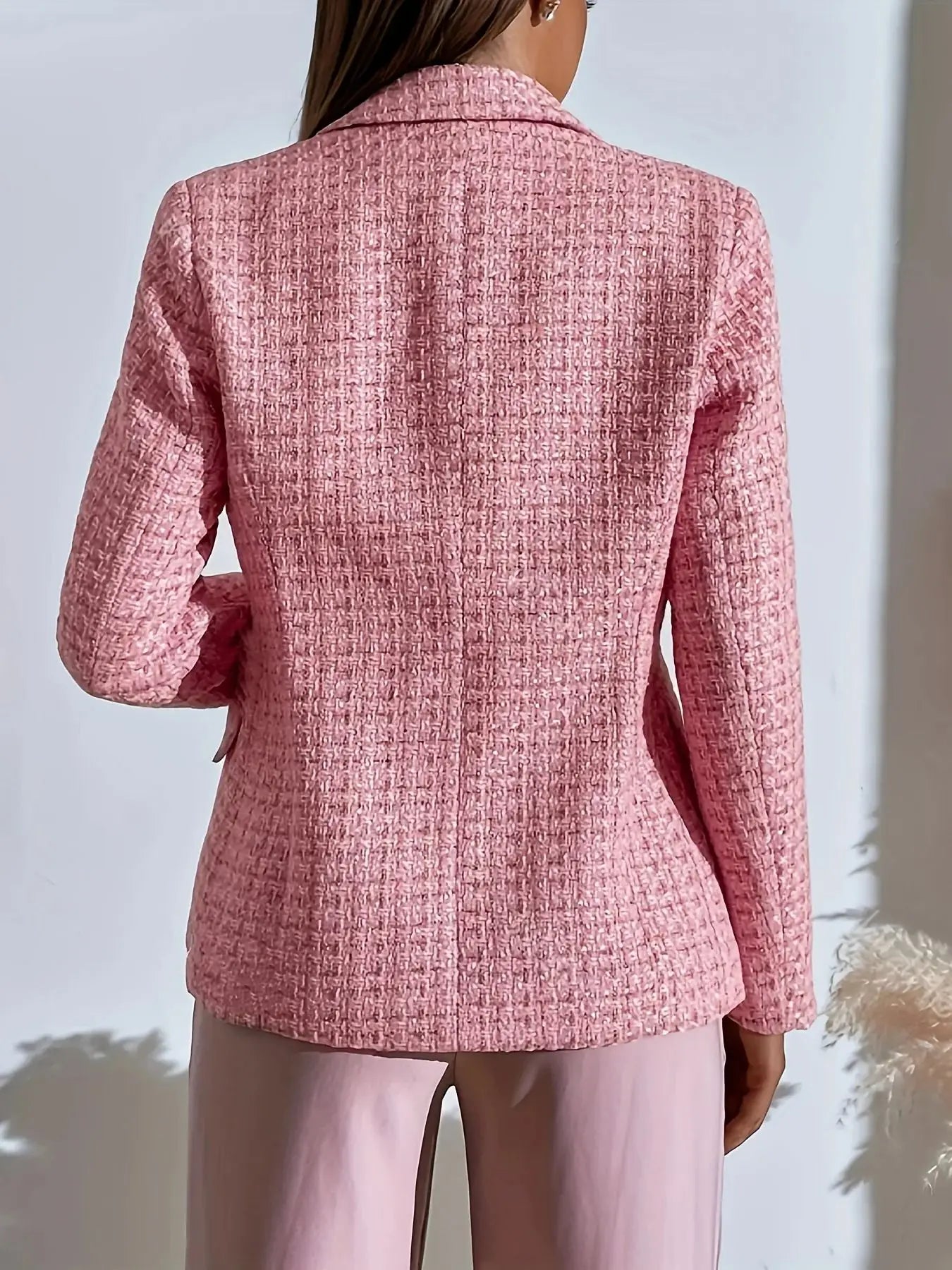 Women's Checkered Blazer – Tailored Double-Breasted