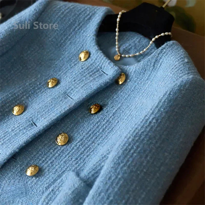 Cropped Tweed Jacket - European Socialite Style