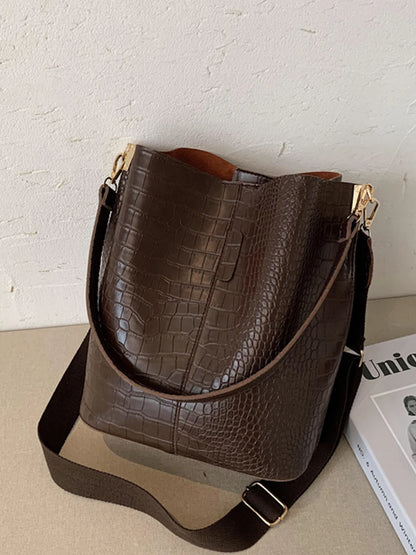 Women's Textured Croco Bag – Large Crossbody &amp; Shoulder Bag