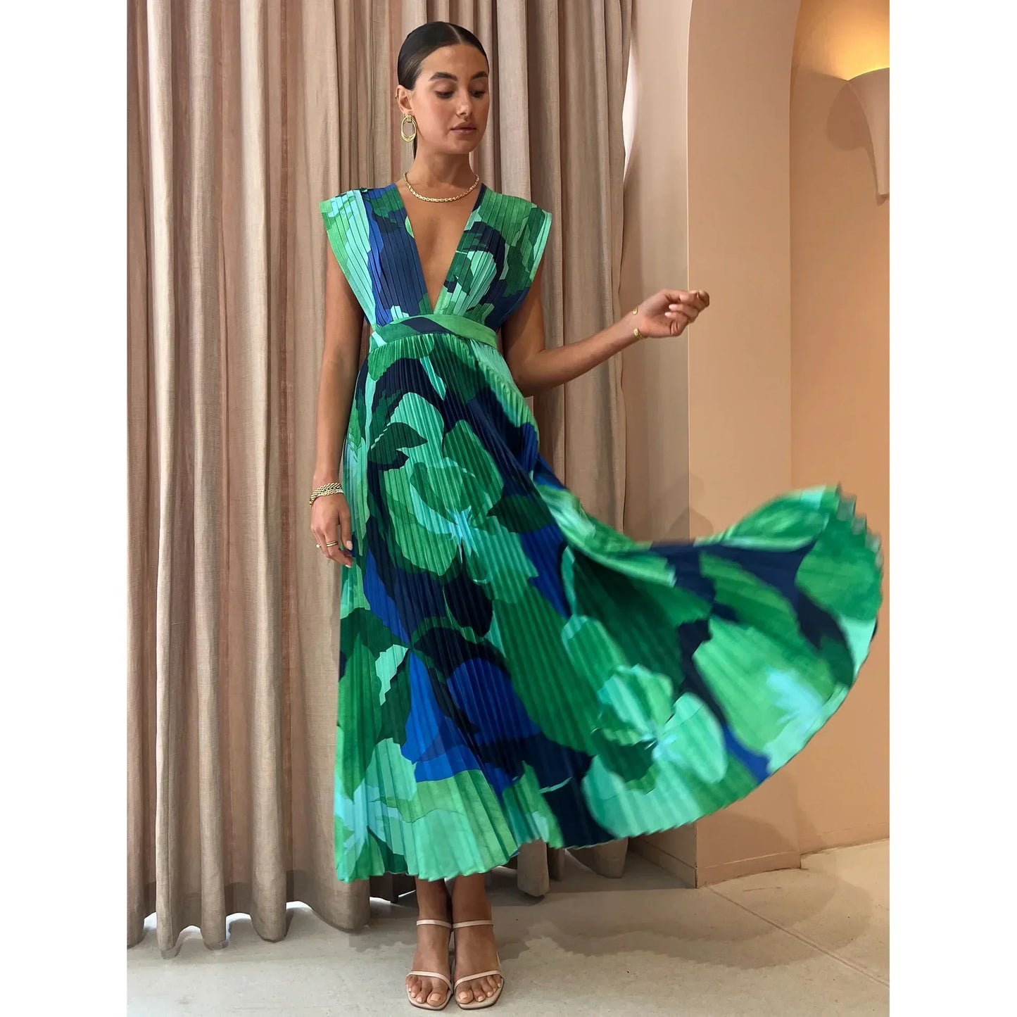 Vestido Pleated Summer – Elegância Casual & Versátil