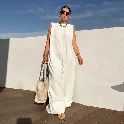 Women's Sleeveless Loose-Fit Jumpsuit – Casual Chic Style