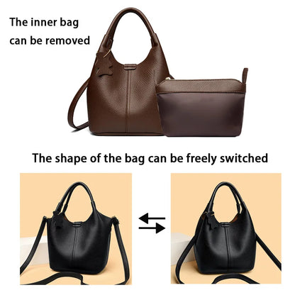 Bolsa Bucket Soft Leather Versátil