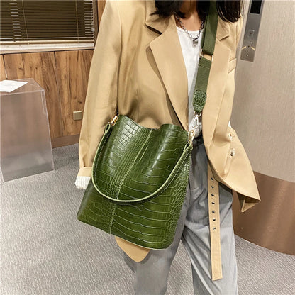 Women's Textured Croco Bag – Large Crossbody &amp; Shoulder Bag