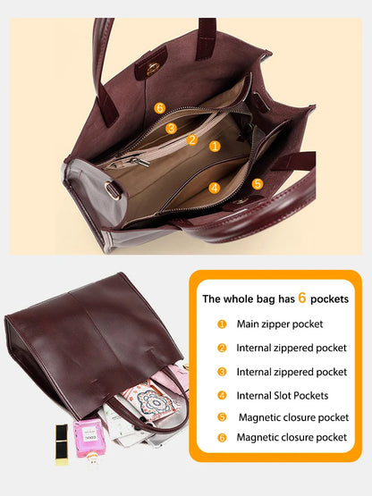 Bolsa Zency em Couro Legítimo – Shopper & Crossbody Vintage