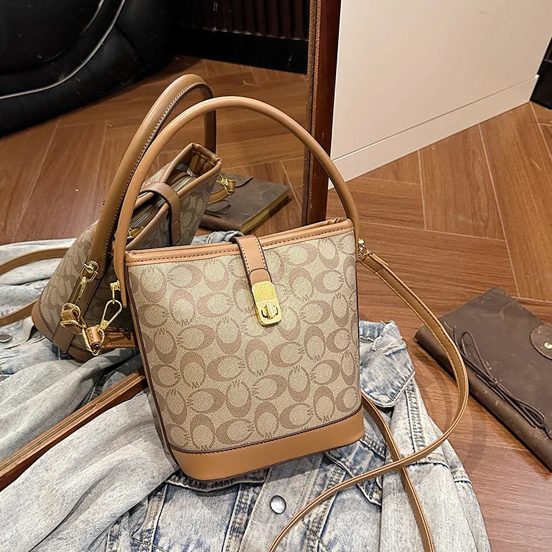 Bolsa Bucket Textura & Print Versátil