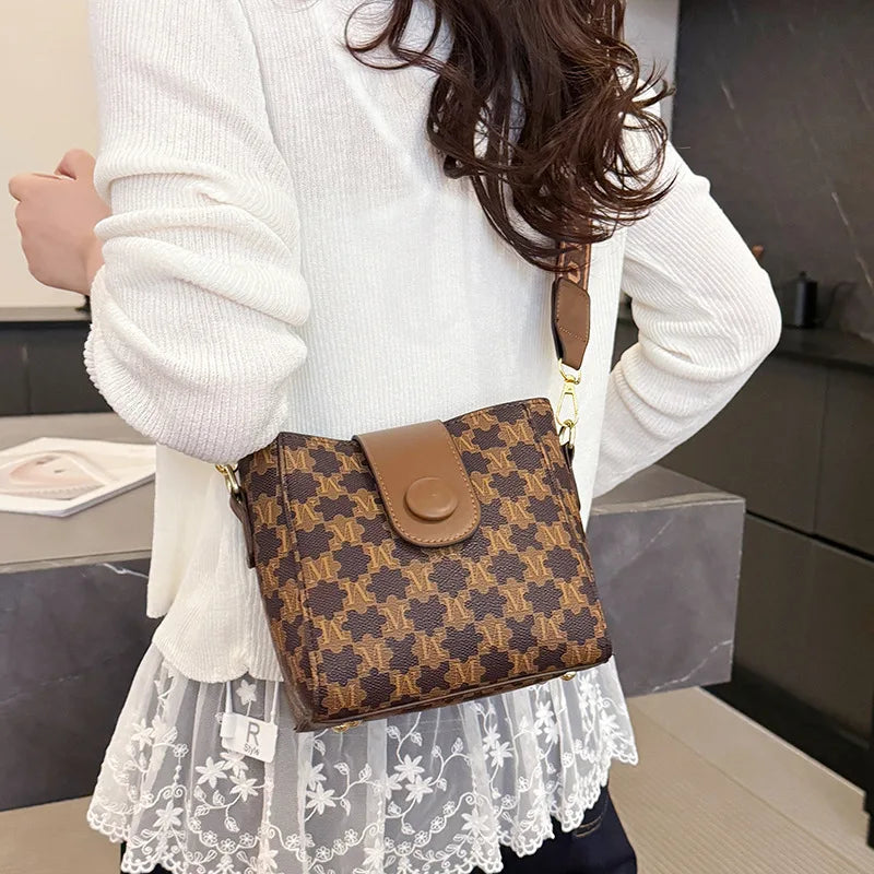 Bolsa Feminina Bucket Versátil Tote/Transversal – Grande Capacidade & Estilo Dia-a-Noite